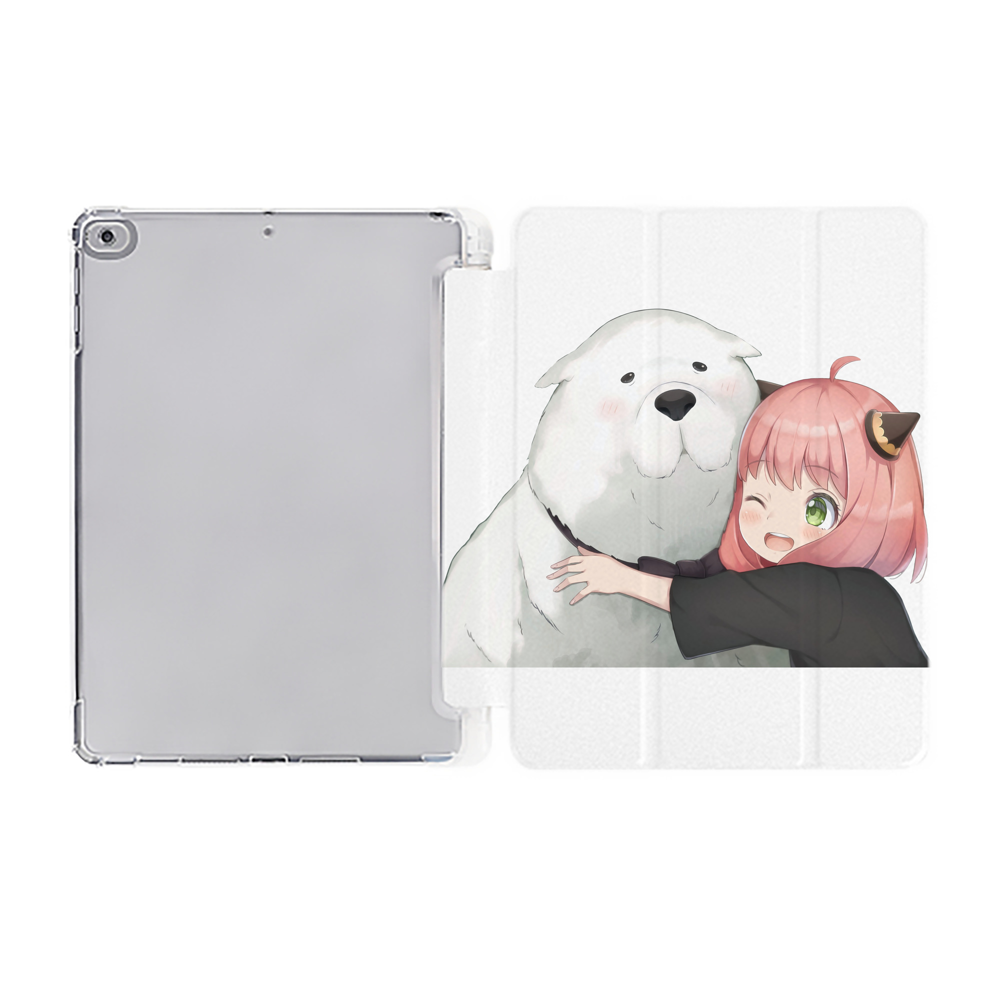 （画像用） SPY×FAMILY间谍家家酒 IPad ケース ペン収納付き 三つ折りスタンド PUレザー×シリコン 対応機種9.5/10.5/10.9インチ